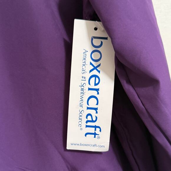 Boxercraft Ladies Stadium Anorak Purple White Half Zip Hooded Jacket Size L - Picture 3 of 6